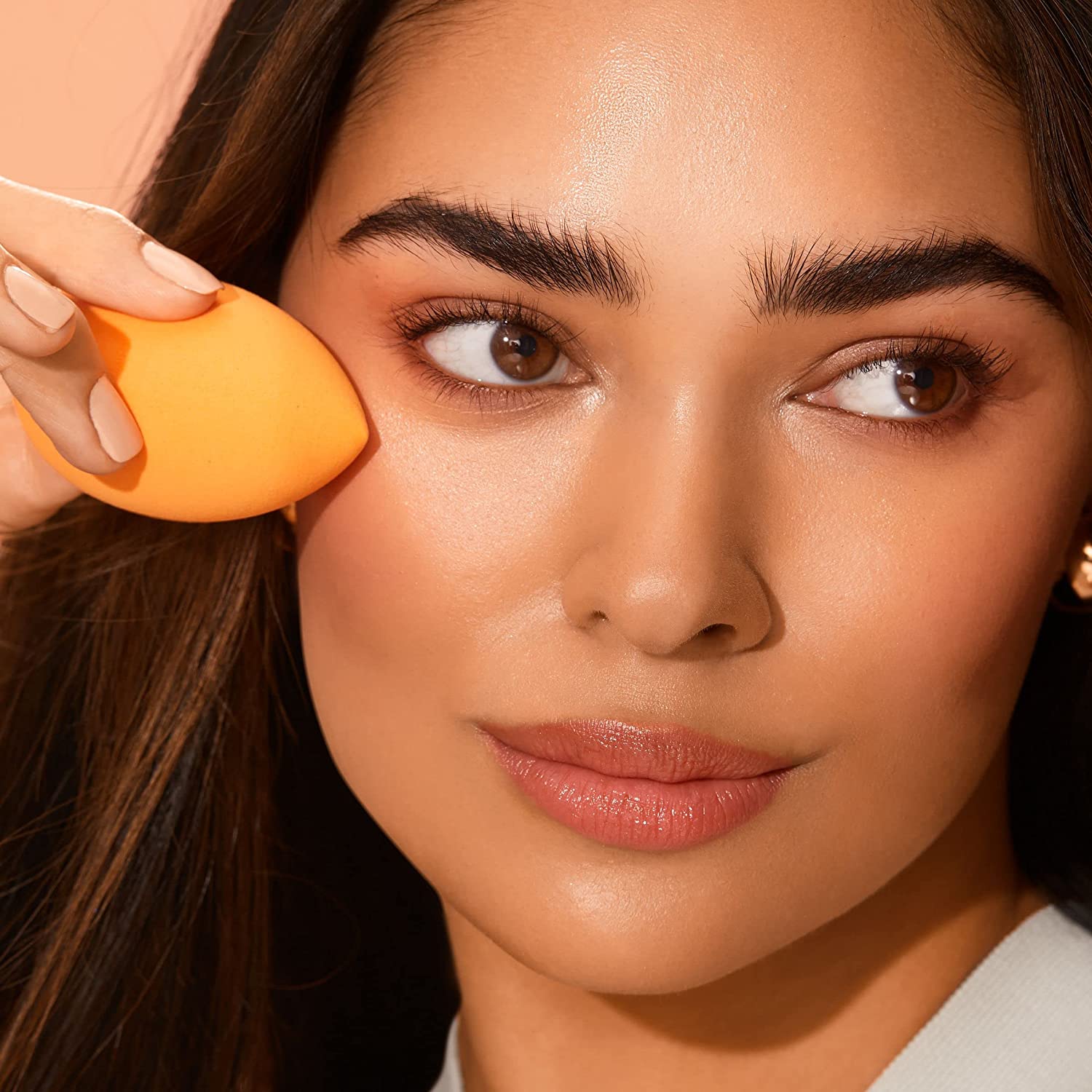 Real Techniques Miracle Complexion Sponge Duo, Makeup Blending Sponge, For Foundation, Offers Light To Medium Coverage, Natural, Dewy Makeup, Orange Sponge, Latex-Free Foam, 2 Count - Image 8